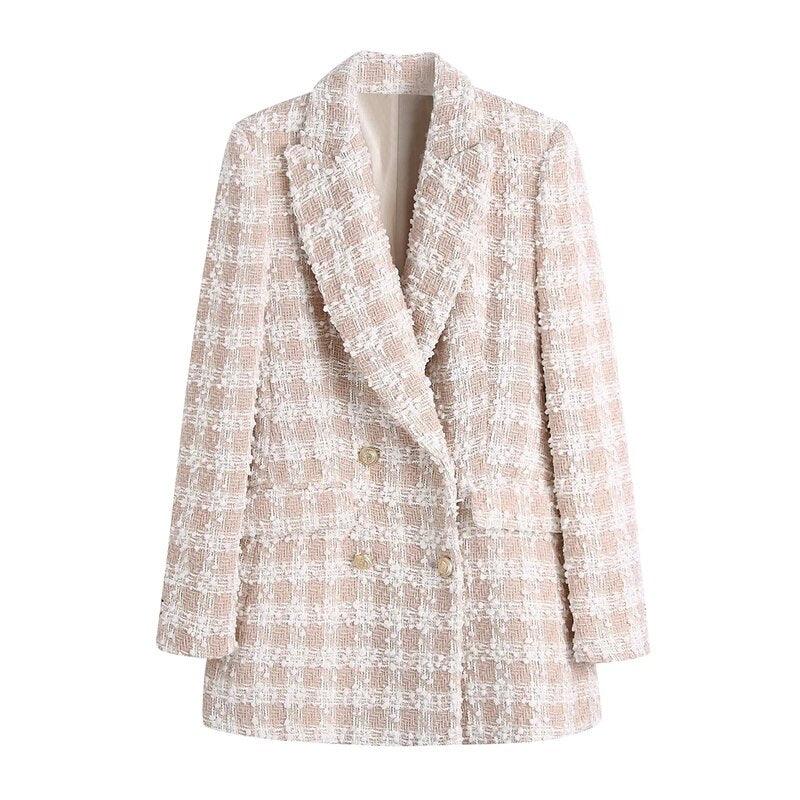 Blazer Feminino Tweed Xadrez - Le Belle